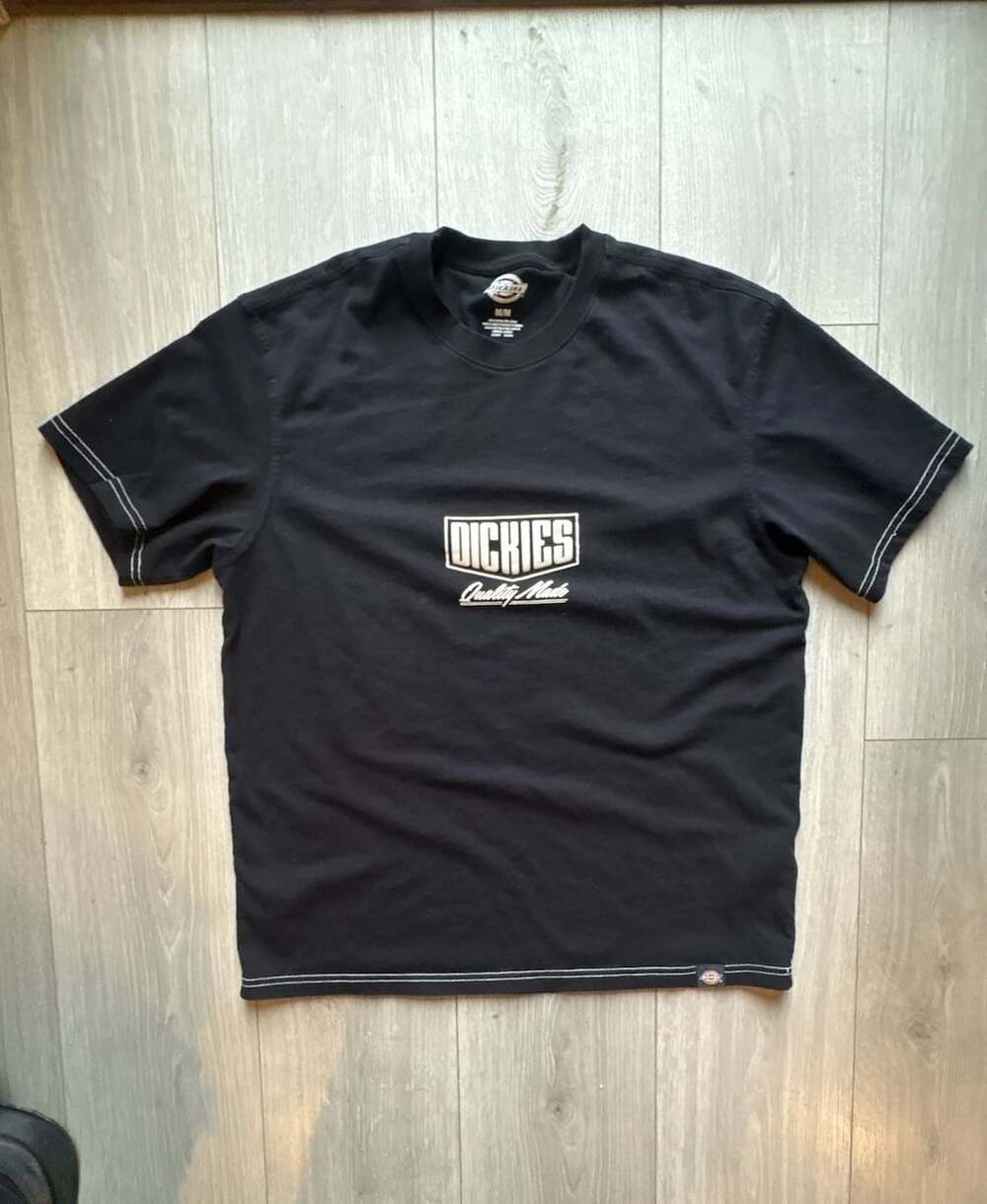 Dickies T-Shirt Size M Black Logo Contrast Stitch